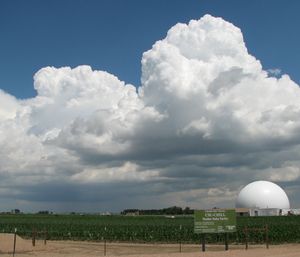 Thunderstorms developing to the northeast of the CSU-CHILL radar site.